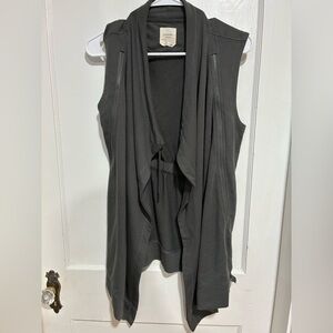 Harper Heritage Womens Gray Long Vest Zipper Detail Small